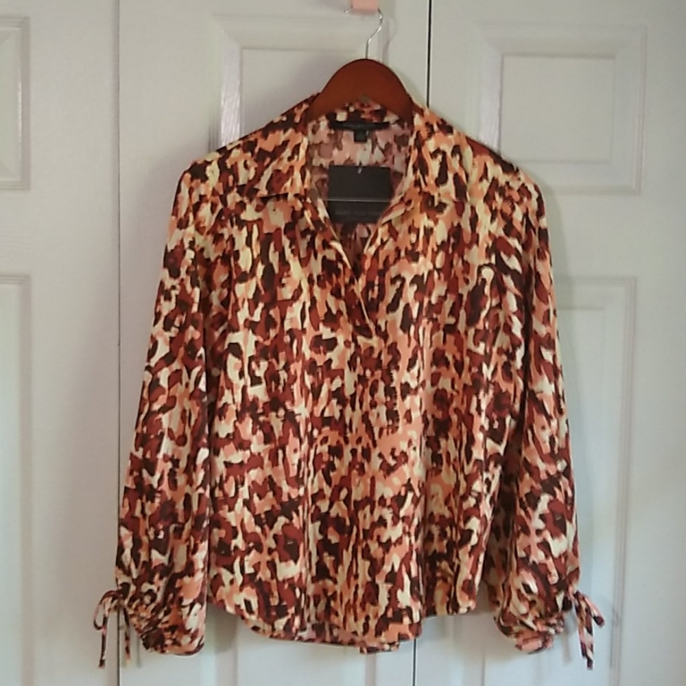 Marc New York printed tyed bell sleeve shi…